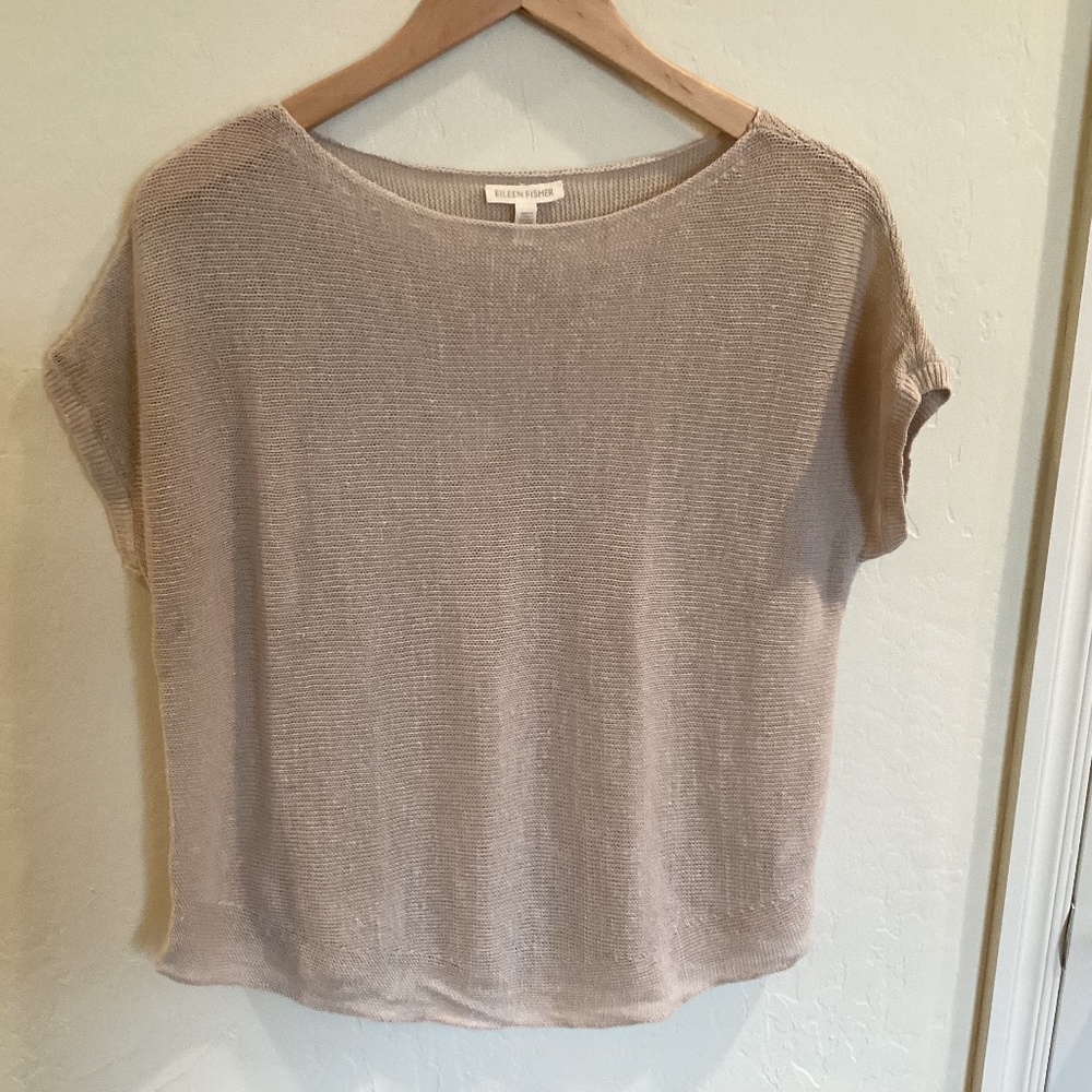 Eileen Fisher Organic Linen Box Top